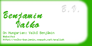 benjamin valko business card