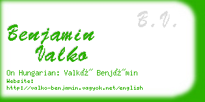 benjamin valko business card